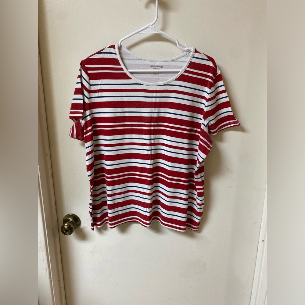 White Stag Pink and White Striped Top